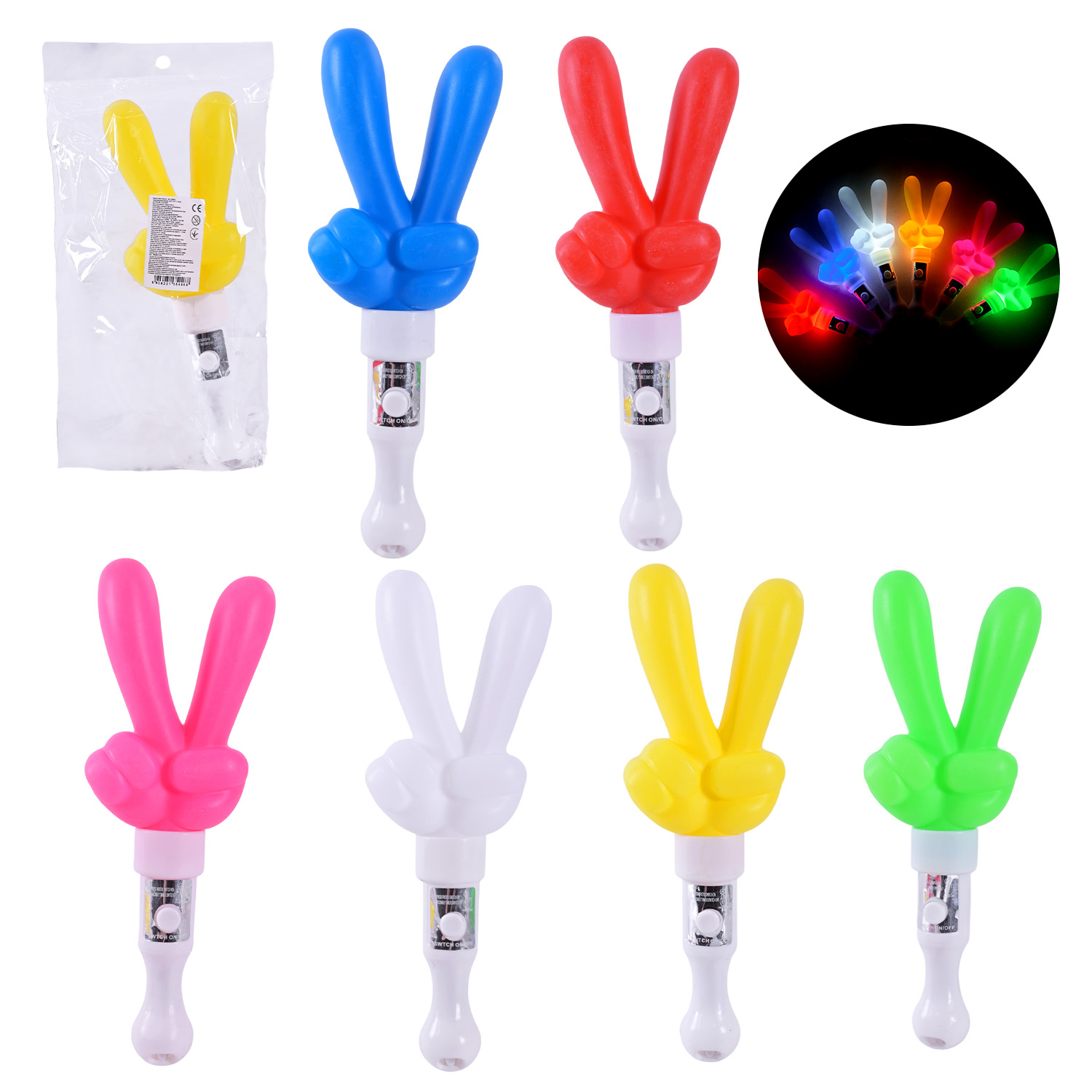 Іграшка зі світлом арт. C28403 (400шт/2) "рука" 21 см 6 кольорів у пакеті 12,5*3,5*25 см