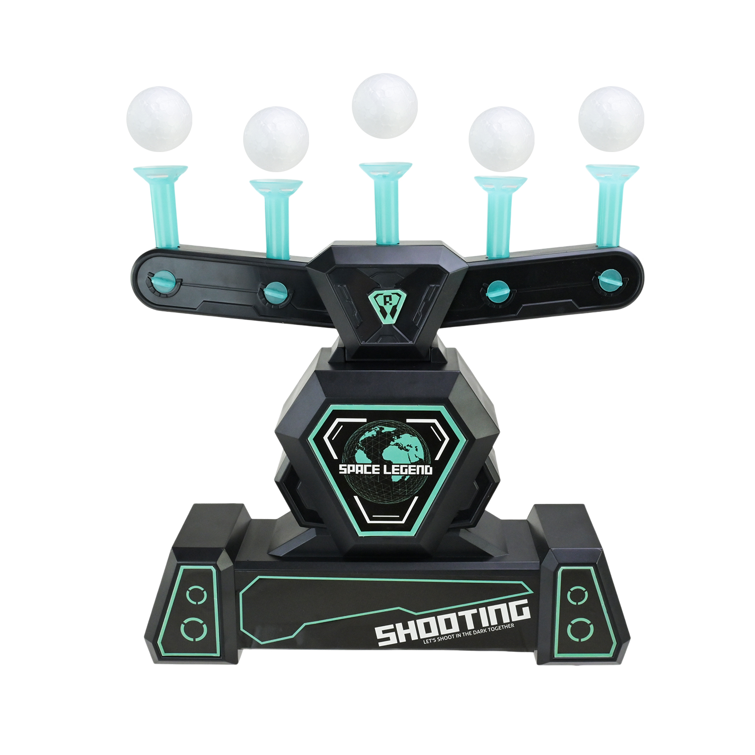 Тір арт. 3362 (24шт/2) батар, світиться в темряві, м'які кулі, кульки, мішені, короб. 33*13*21,5