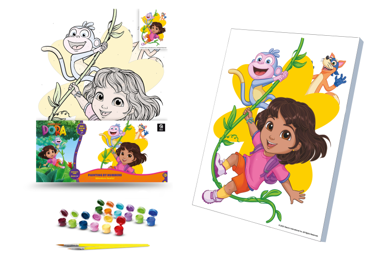 Набір для розпису по номерах 30х40 см QB914-003 "Дора: Пригода чекає!" qbee