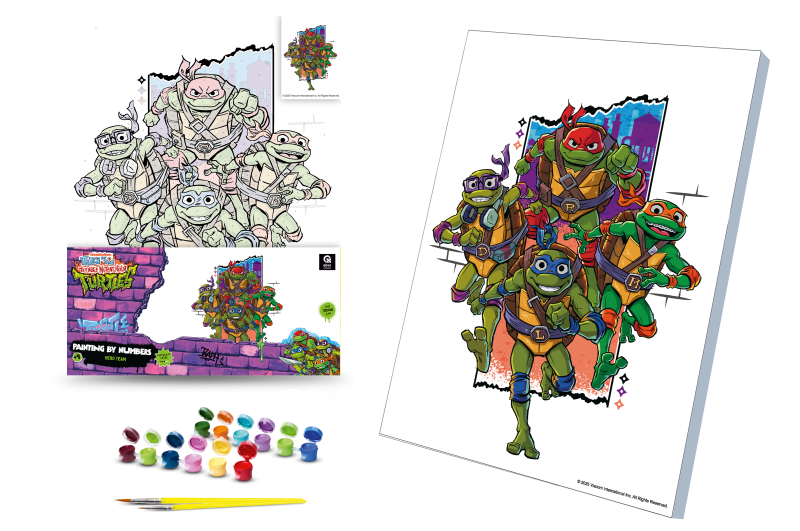 Набір для розпису по номерах 30х40 см QB914-006 "Черепашки Ніндзя: Команда героїв" qbee