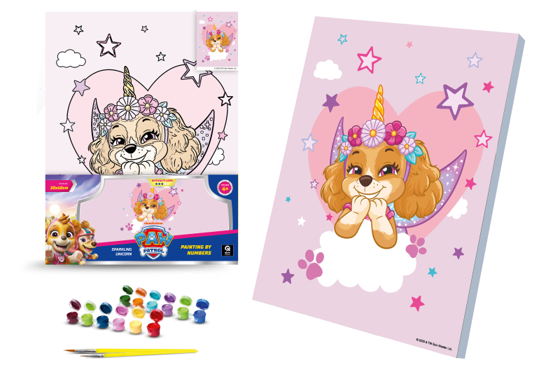 Набір для розпису по номерах 30х40 см QB914-010 "Щенячий патруль: Блискуча Єдиноріжка" qbee