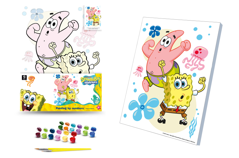 Набір для розпису по номерах 30х40 см QB914-012 "Губка Боб: Час танцювати!" qbee
