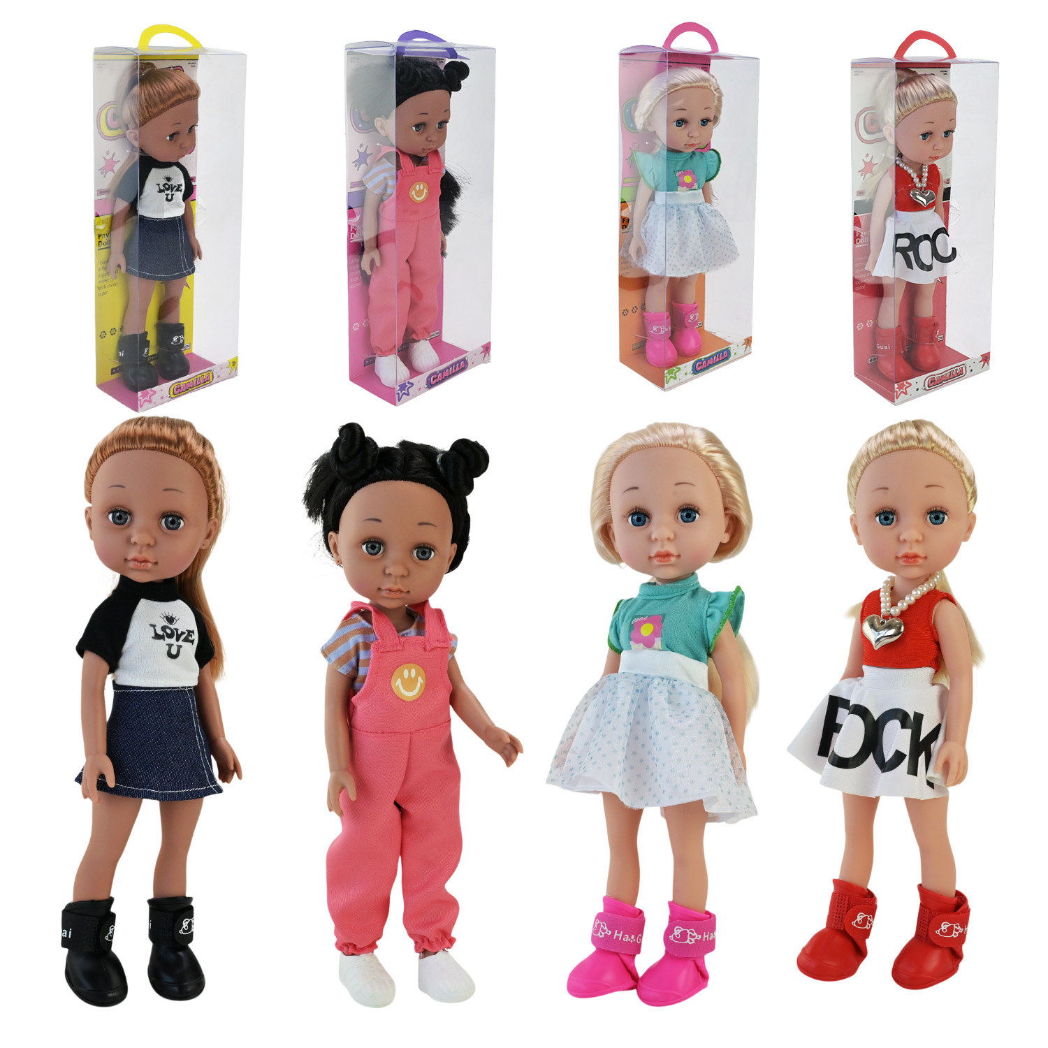 Лялька арт. A925A (48шт/2)  мікс 4 види, в стильному вбранні короб. 37,3*7,6*12,5 см