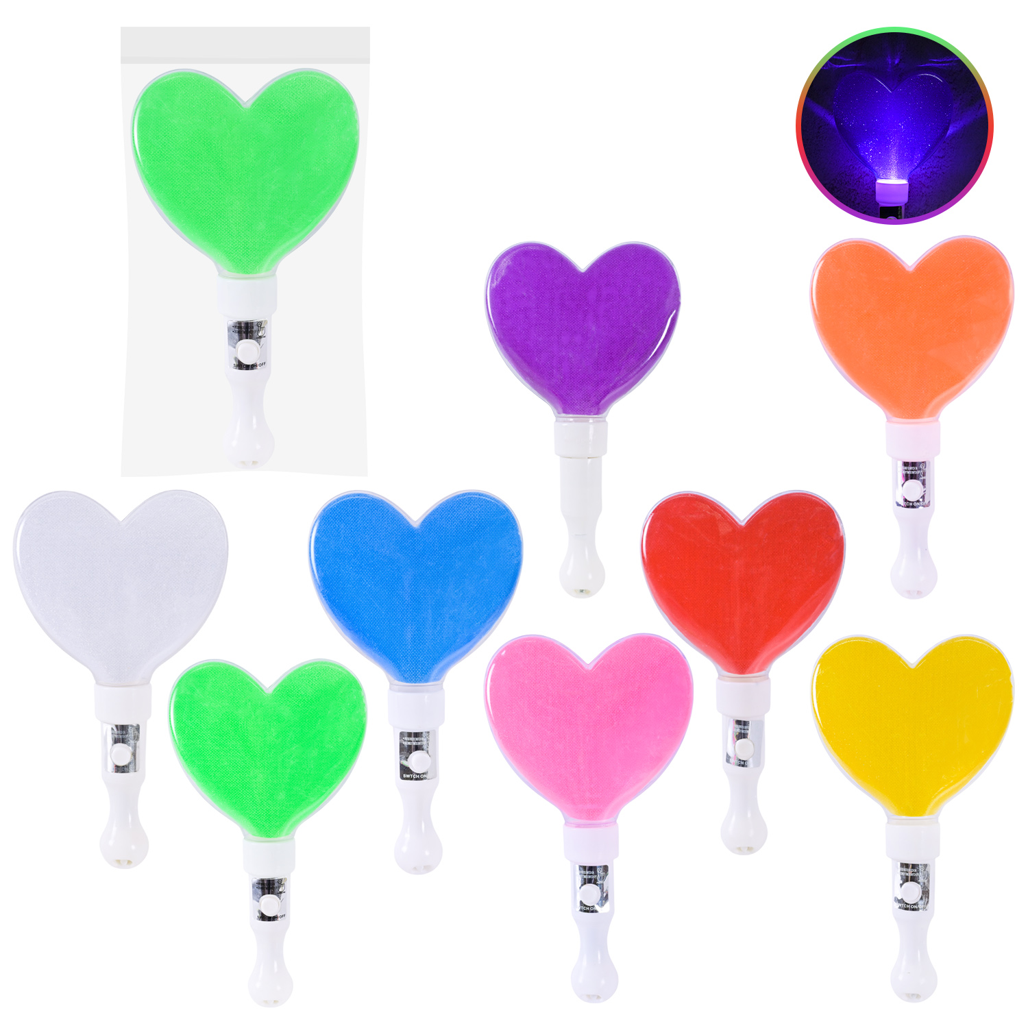 Іграшка зі світлом арт. C28424 (400шт/2) серце 21см 8 мікс пакет 13*3*25 см