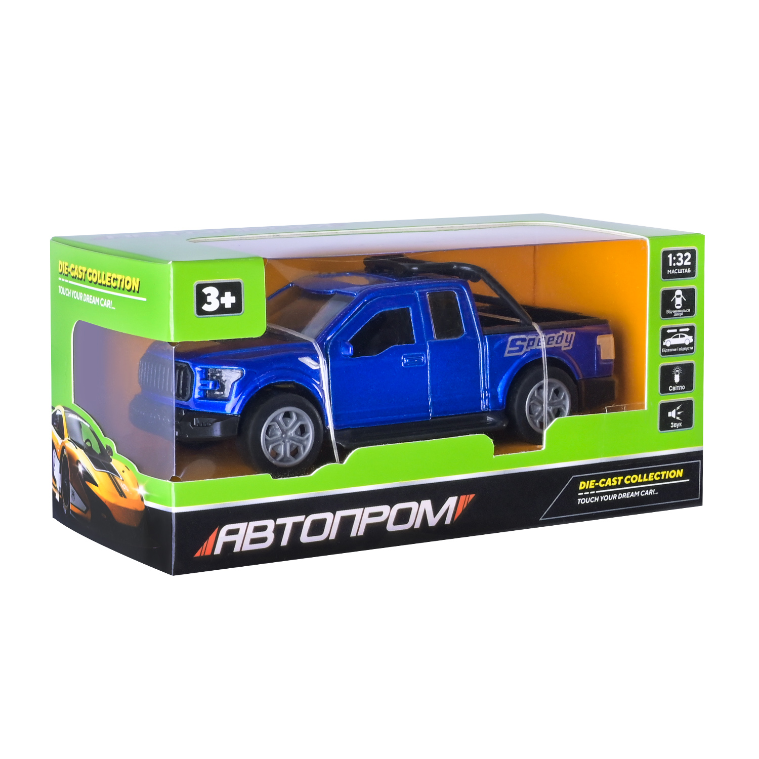 Машина мет. АВТОПРОМ арт. AP74209 (48шт) 1:32,3 цвета,откр.двери,батар.,свет,звук,короб. 15*6,5*7см