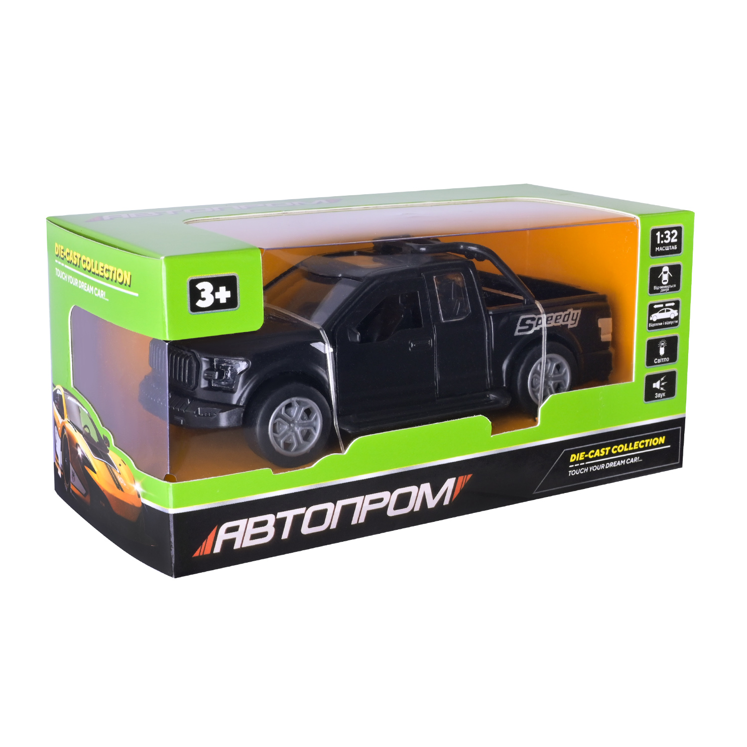 Машина мет. АВТОПРОМ арт. AP74209 (48шт) 1:32,3 цвета,откр.двери,батар.,свет,звук,короб. 15*6,5*7см