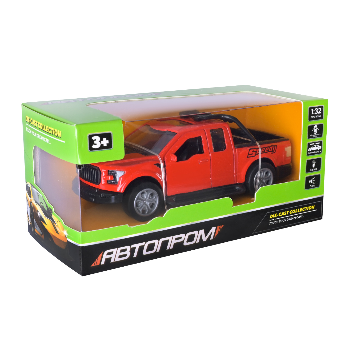 Машина мет. АВТОПРОМ арт. AP74209 (48шт) 1:32,3 цвета,откр.двери,батар.,свет,звук,короб. 15*6,5*7см