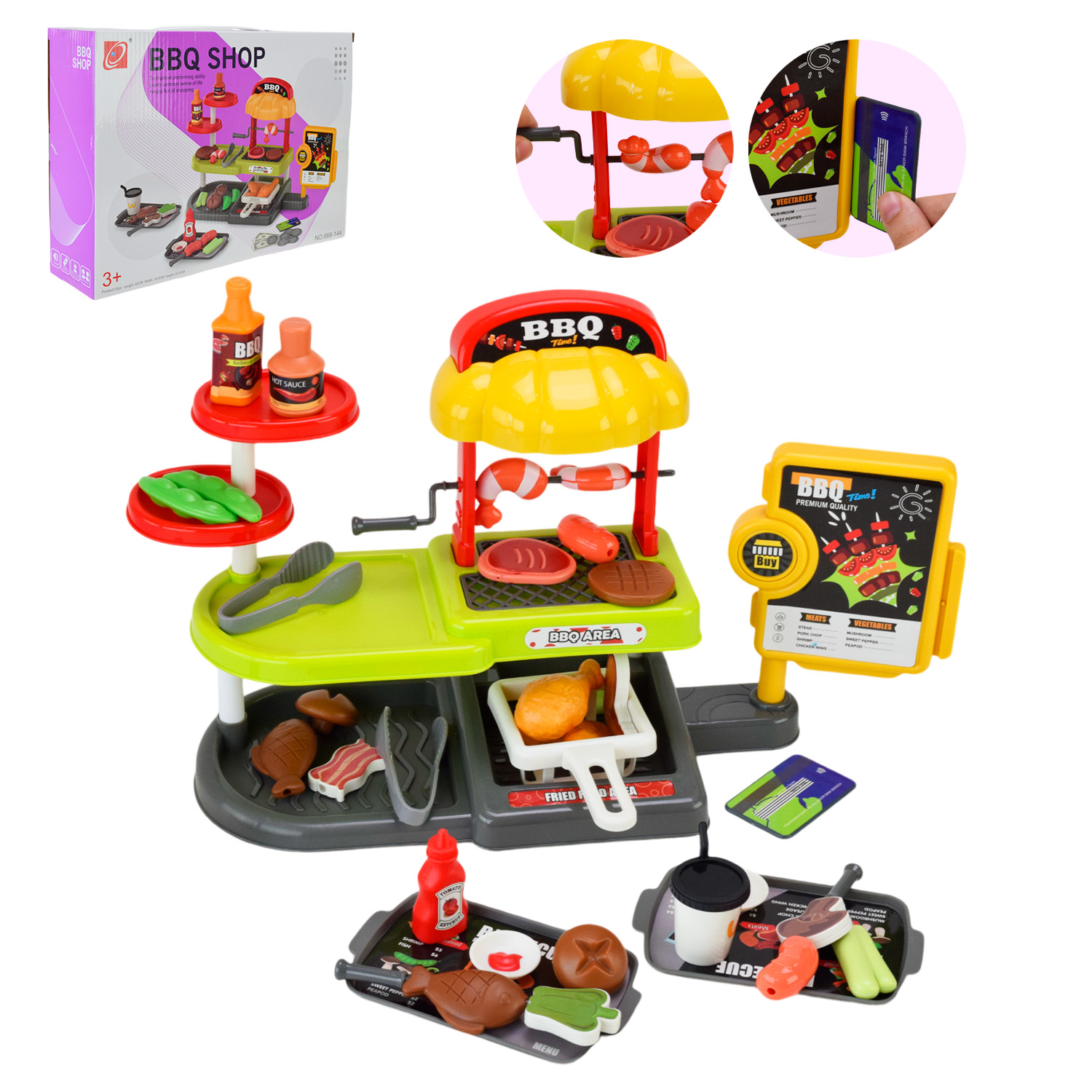 Супермаркет арт. 668-144 (36шт/2)  рухливі елементи, , 56 деталей у короб. 31*8*22см