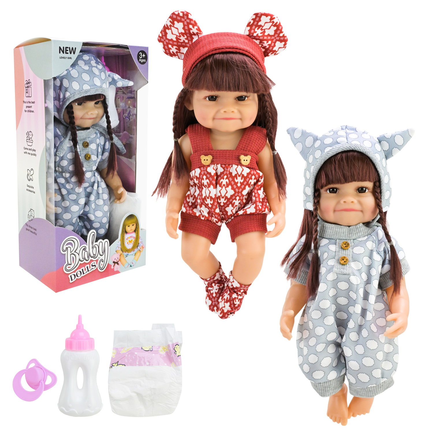 Лялька арт. HS-953A/C (60шт/2)   мікс 2 види, вінілові ляльки, аксес короб. 32*16*10см