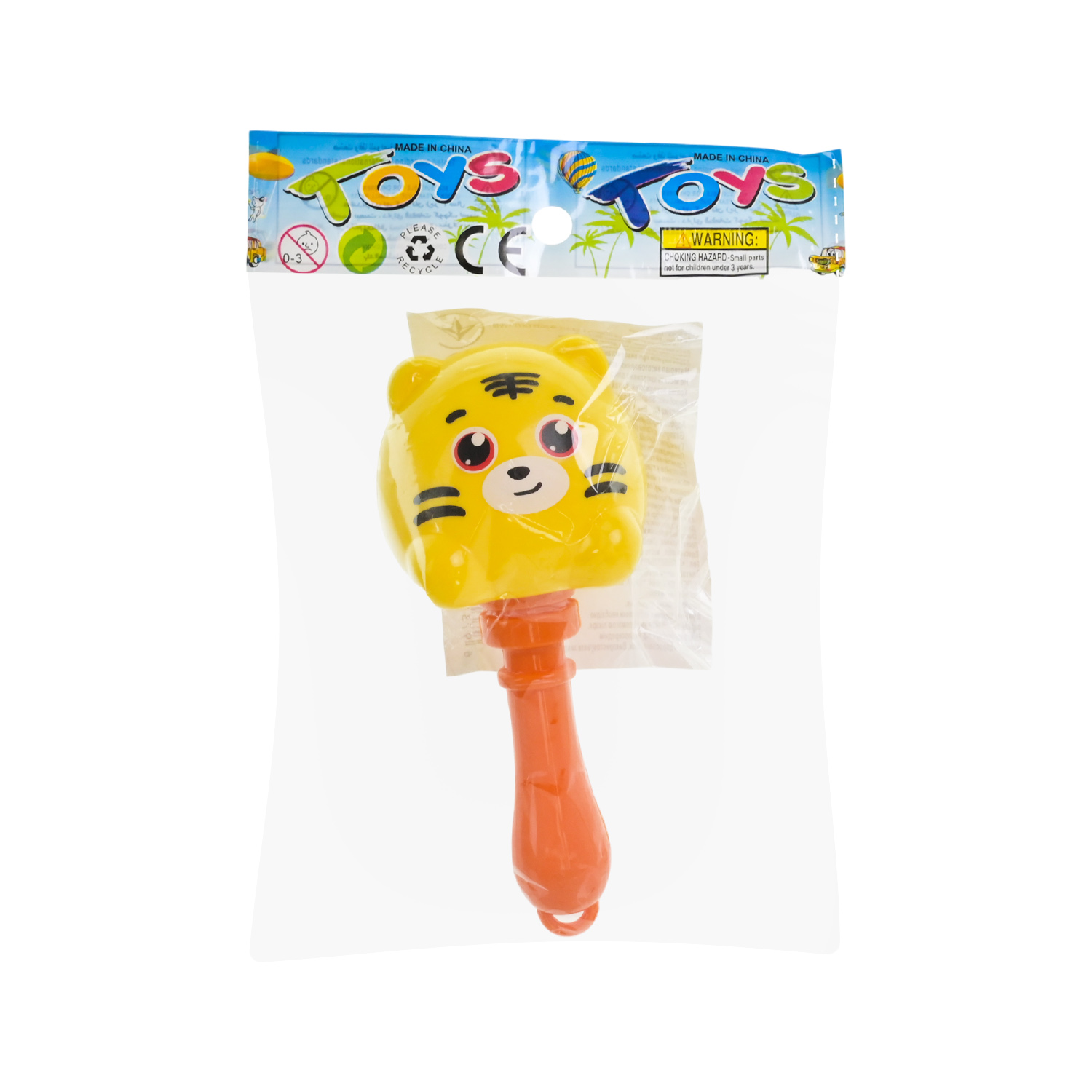 Брязкальце у ручку арт. 889-7 (1200шт/2) 4 кольори мікс, р-р12,5*5,5*5см, пакет 20,5*14,5см