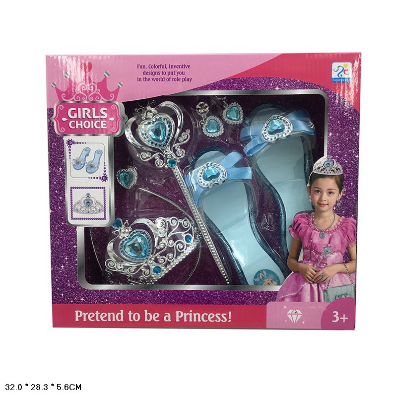 Аксесуари для дівчат арт. 600-1/12 (48шт/2)   туфлі, корона, аксес короб. 32*28*6