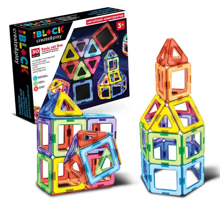 Конструктор магнітний IBLOCK арт. PL-923-526 (48шт/2) 30дет., короб. 28*5*24,2см