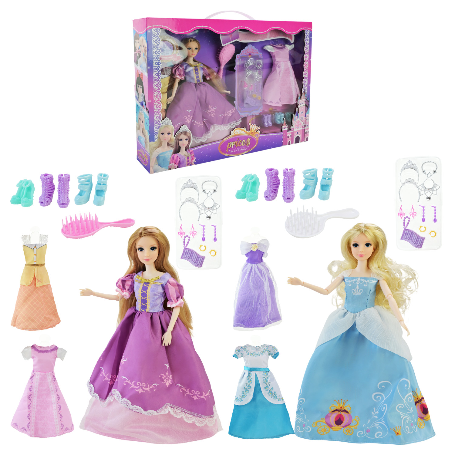 Лялька арт. 91062-1/2 (24шт/2) типу Барбі, мікс2 , в наборі сукні, аксес короб. 45*7*35см