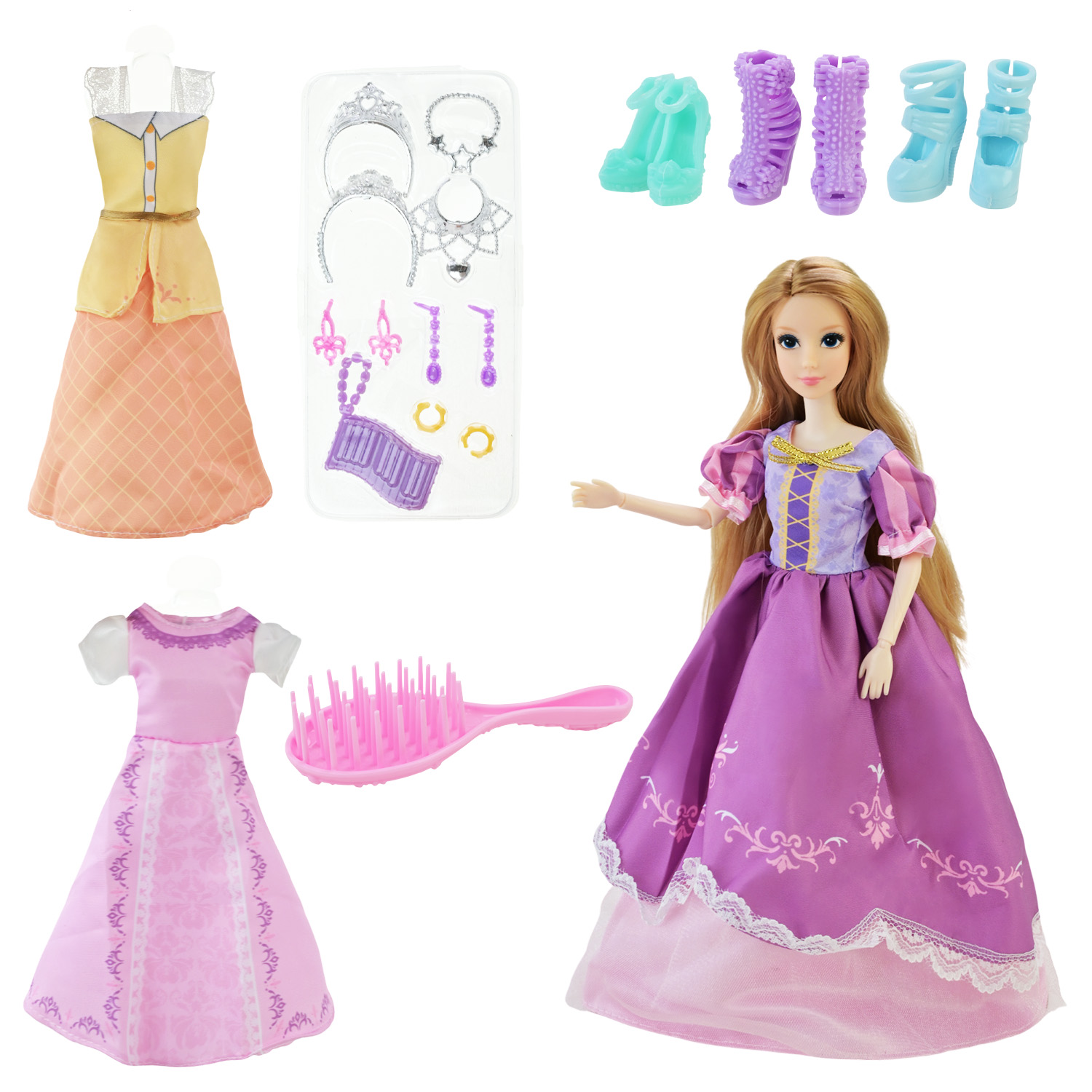 Лялька арт. 91062-1/2 (24шт/2) мікс2 , в наборі сукні, аксес короб. 45*7*35см