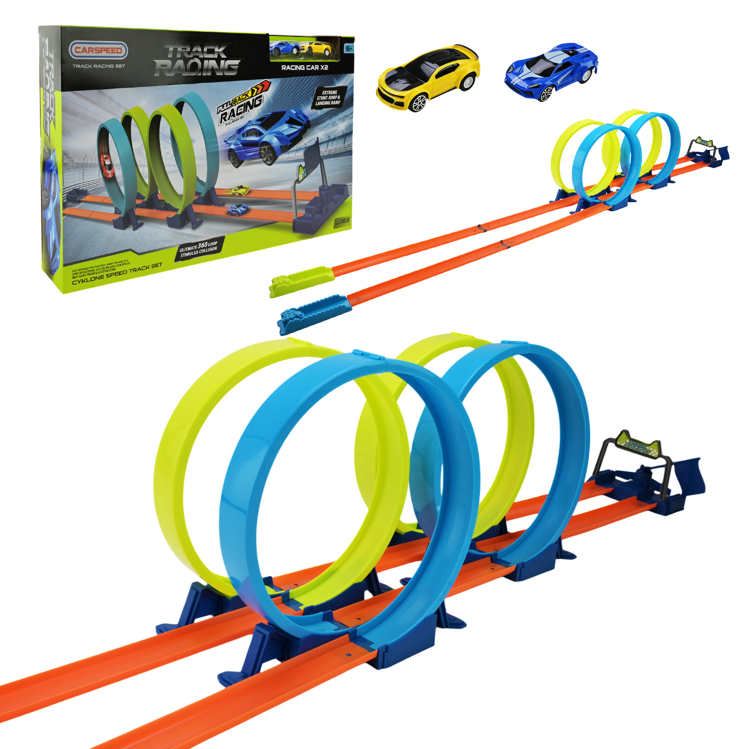 Трек арт. JJ169 (18шт) батар. світло,звук,1машинка, короб. 54*7-*32 см