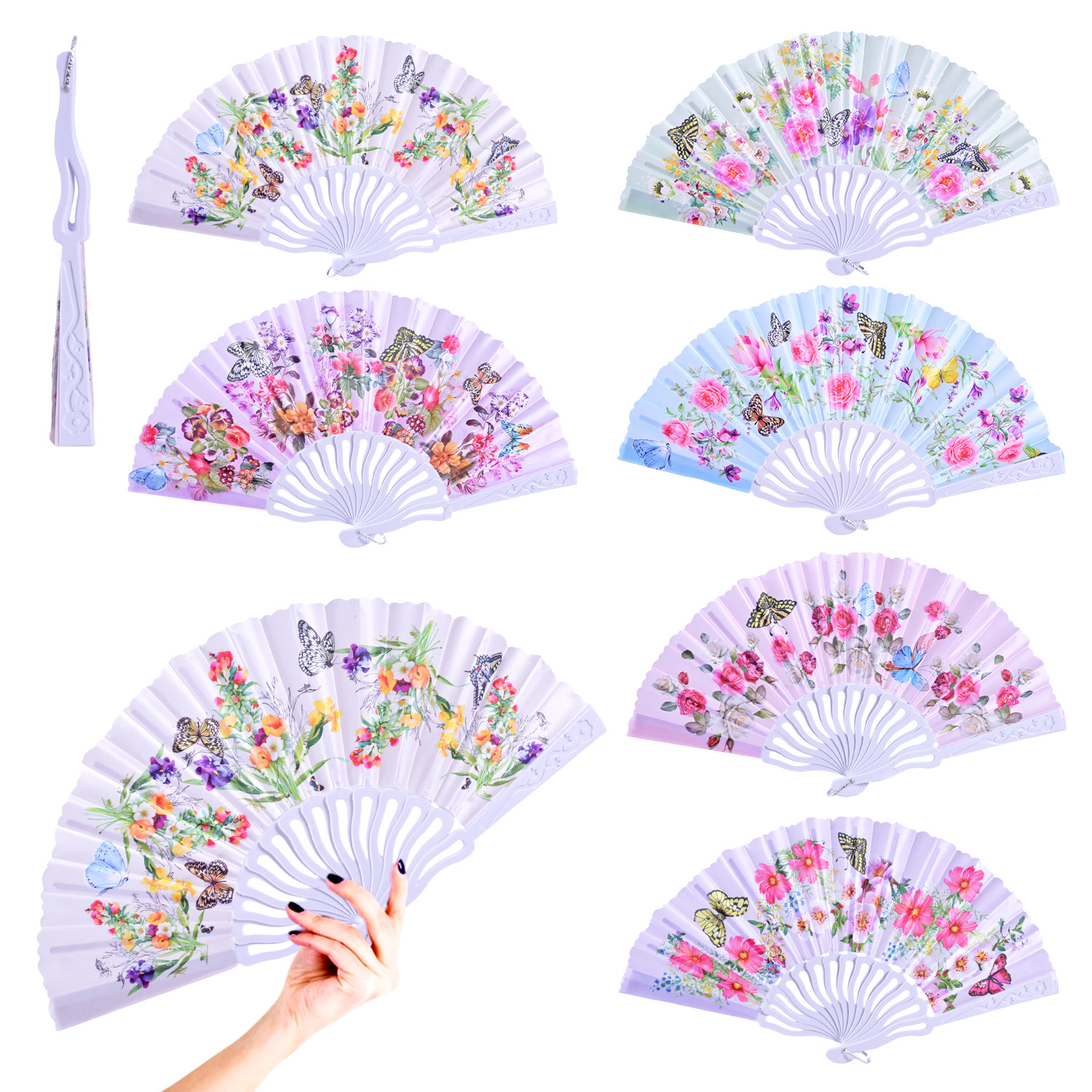 Аксесуар віяло арт. C2831 (240шт) Метелики 6 мікс