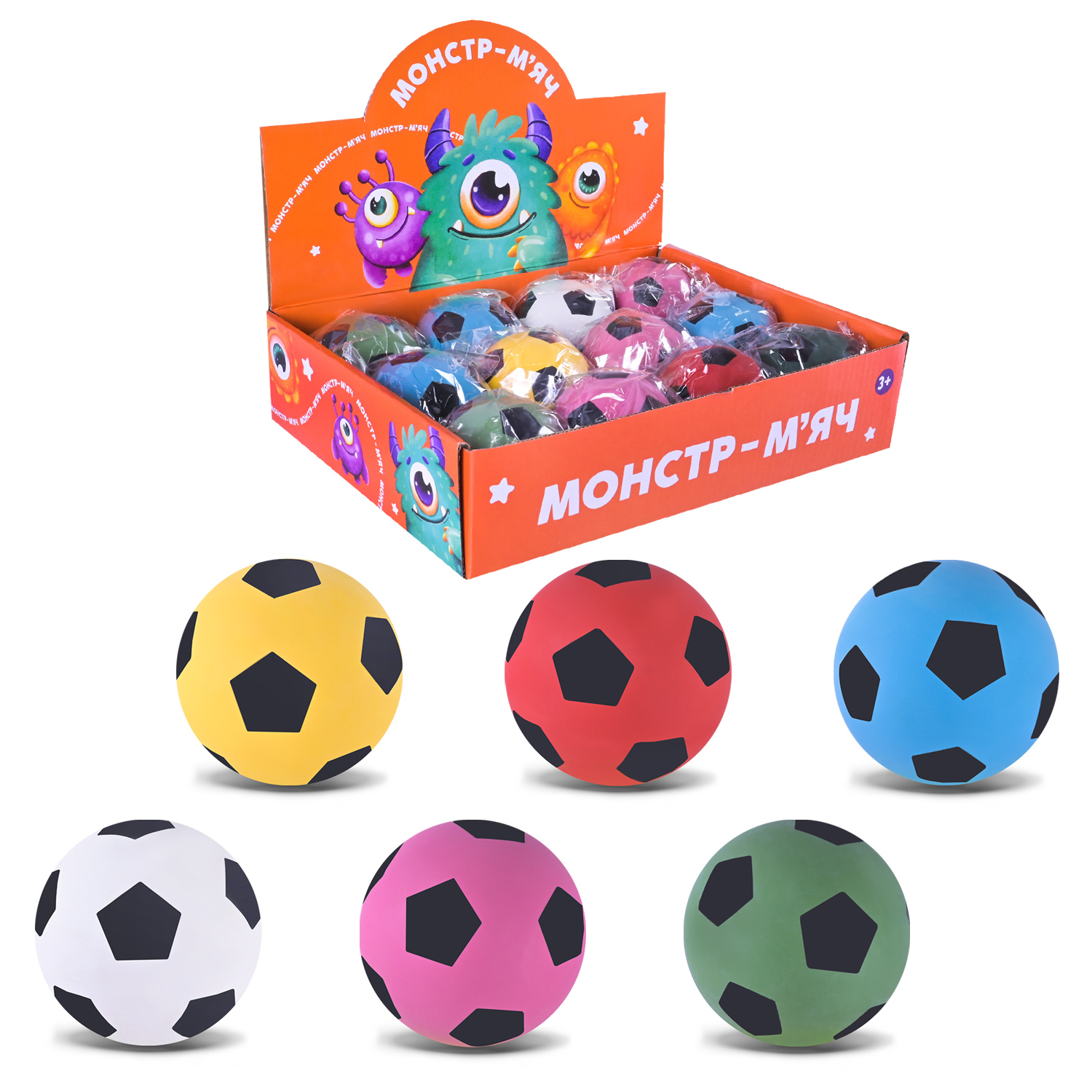 Пострибунчик арт. PR2518 (288шт) 6 видів  гумовий 6 см у дисп.боксі 25*18*6 см