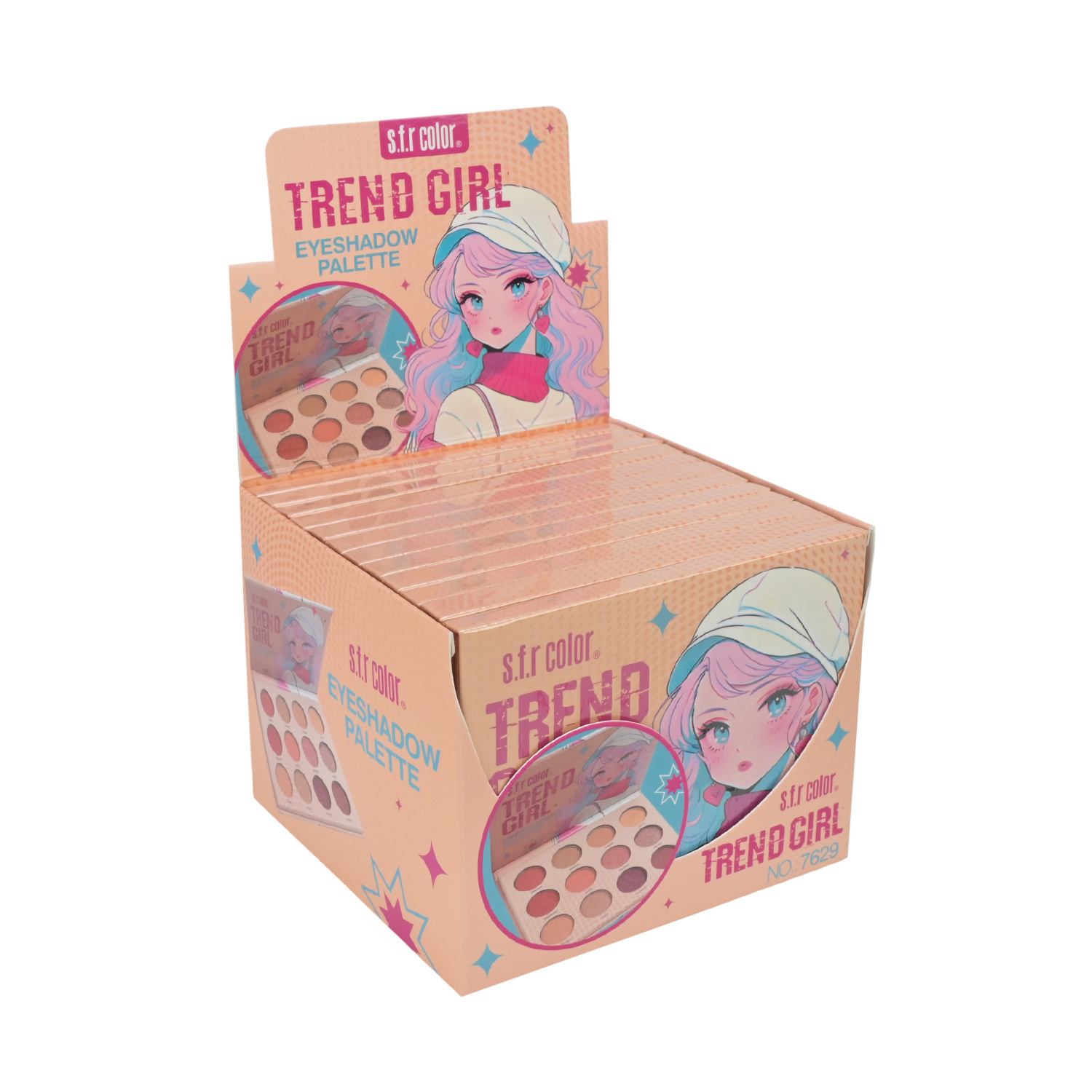 Косметика арт. CN-0131 (384шт) тіні для повік 32*12 шт палетка р-р 11,5*19см, дисп.бокс 12*9*9см