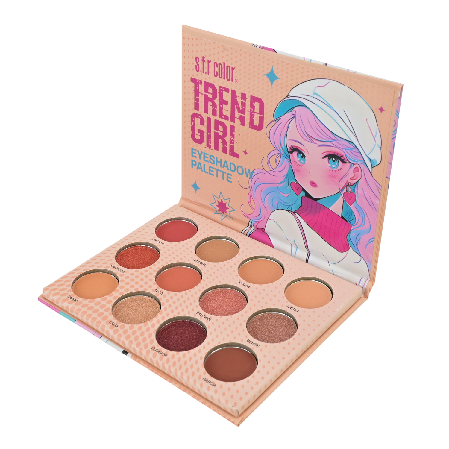 Косметика арт. CN-0131 (384шт) тіні для повік 32*12 шт палетка р-р 11,5*19см, дисп.бокс 12*9*9см