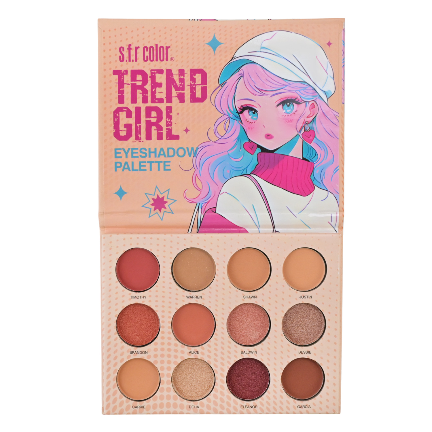 Косметика арт. CN-0131 (384шт) тіні для повік 32*12 шт палетка р-р 11,5*19см, дисп.бокс 12*9*9см