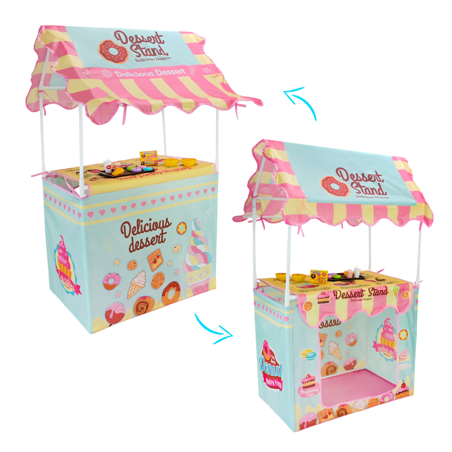 Намет з аксесуарами арт. LCT023B (36шт/2) "Продуктова лавка", р-р намету 64*55*107см, аксесуари набір, короб. 24*9,5*36см