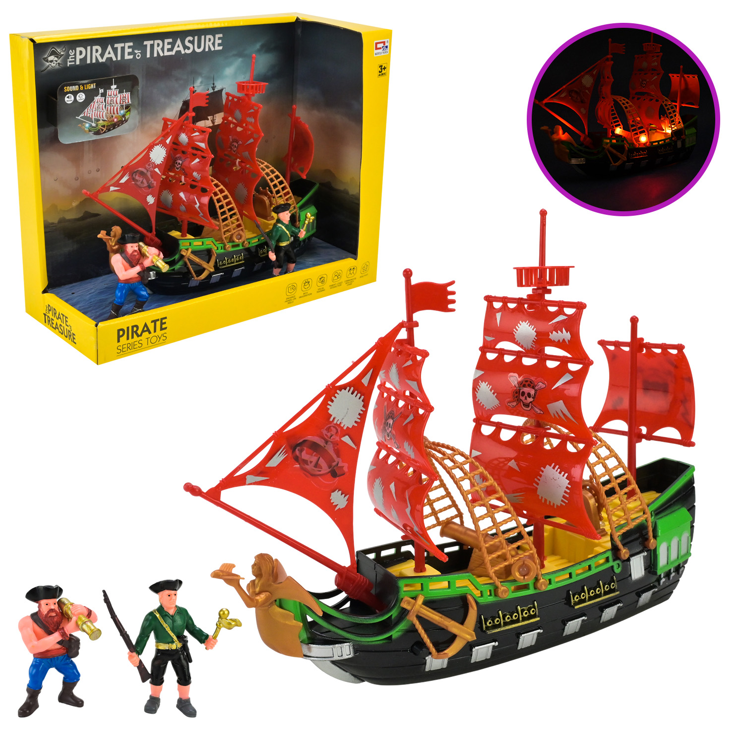 Піратський набір 0807-38 (18шт) корабель,фігурки у короб.33*26*13,5см