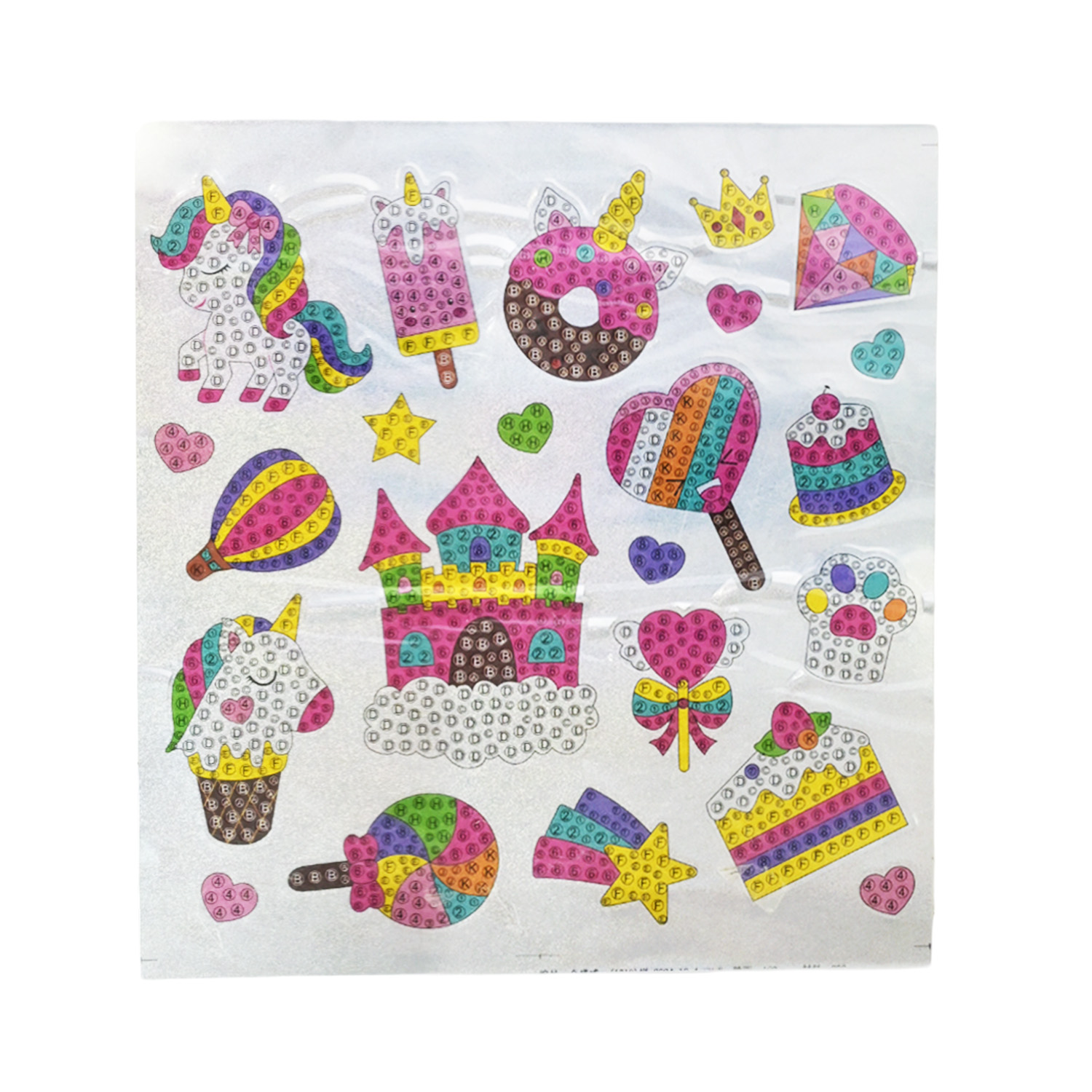 Набір для творчості арт.9029E-2/1/4/3 (280шт/2) 4 види мікс,у наборі стилус-олівець.блискучи стрази.клейки малюнки- шаблони, у короб.8*2,5*25 см