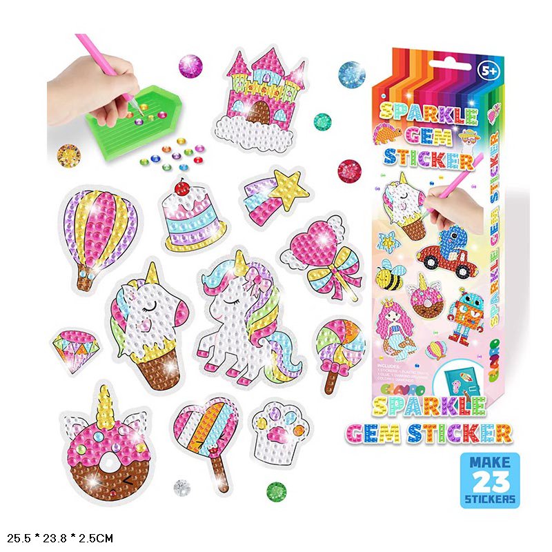 Набір для творчості арт.9029E-2/1/4/3 (280шт/2) 4 види мікс,у наборі стилус-олівець.блискучи стрази.клейки малюнки- шаблони, у короб.8*2,5*25 см