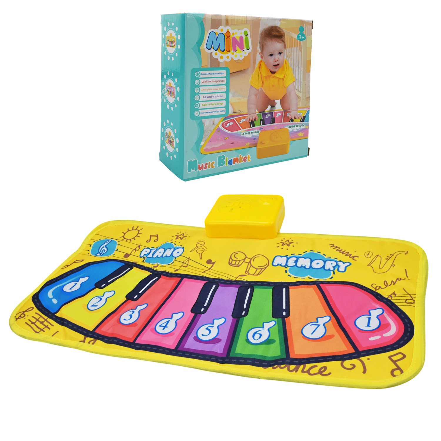 Музичний килимок арт. 116-9 (120шт/2) р-р килимка 46*24,5см.,у короб. 16*16*5,3см.