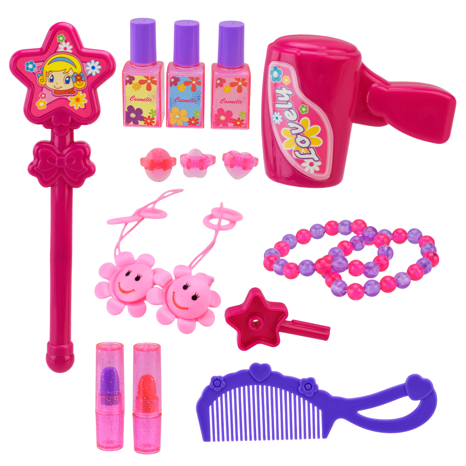 Туалетний арт. столик 661-125 (18шт/2) батар,світло-зв. від волш.палички,фен,гребінець,біжу. короб. 26*26,5*32см