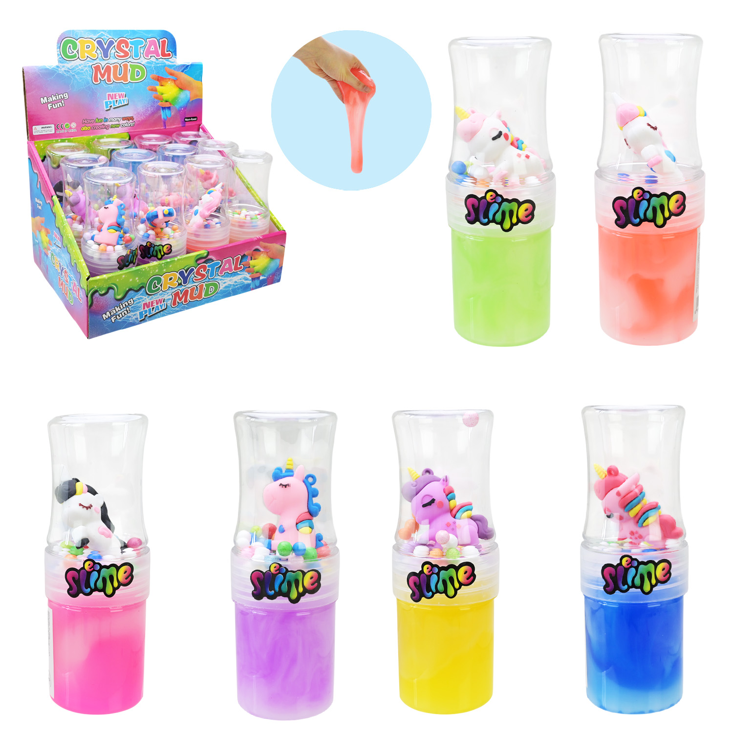 Антистрес слайм арт. C24201 (144шт) 15 см 6 мікс 12шт дисплей бокс  25*18*16 см