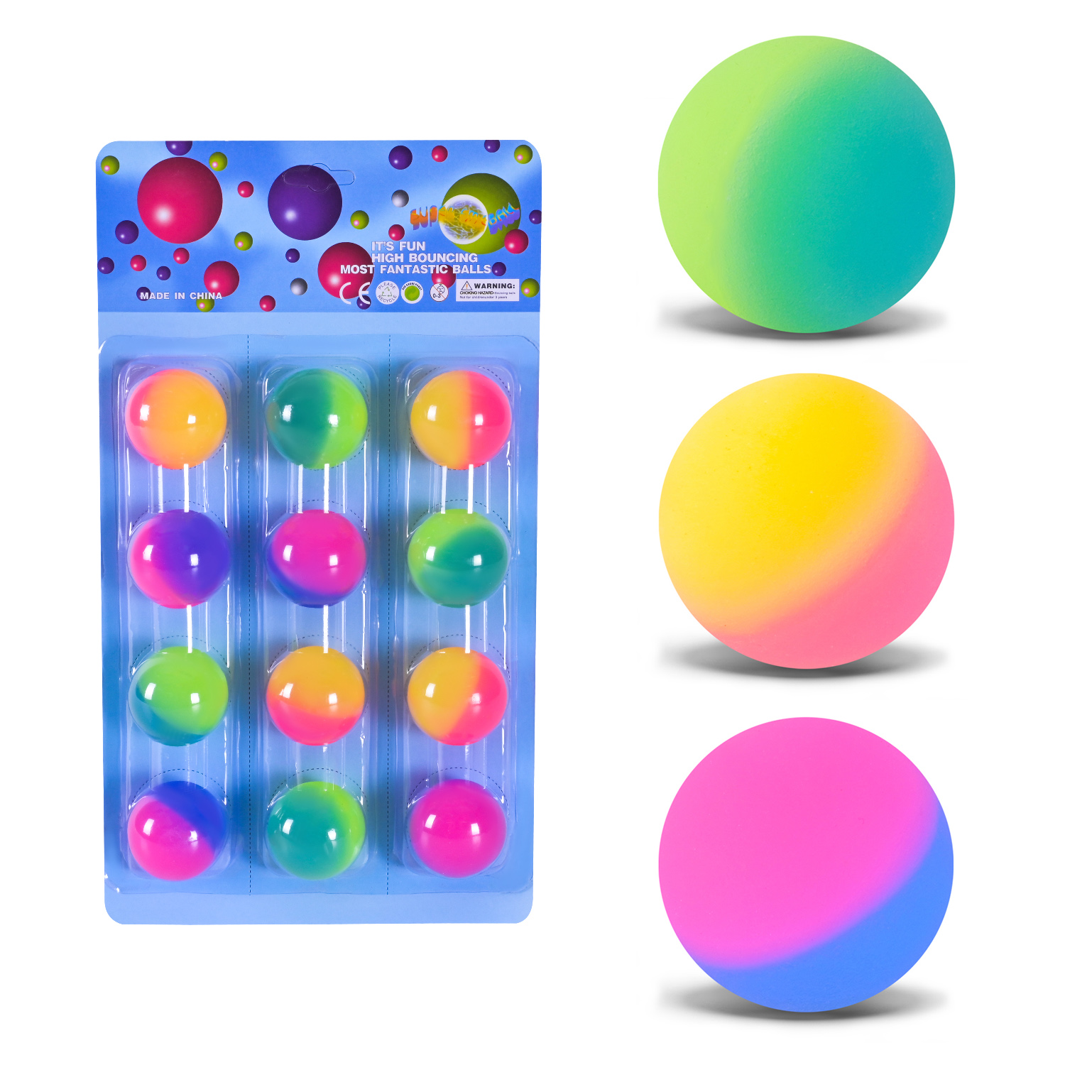 Пострибунчик арт. PR2507 (36шт) 4 види 4,5 см, 12 шт на планшетці, ціна за планшетку 18,5*4*33 см.