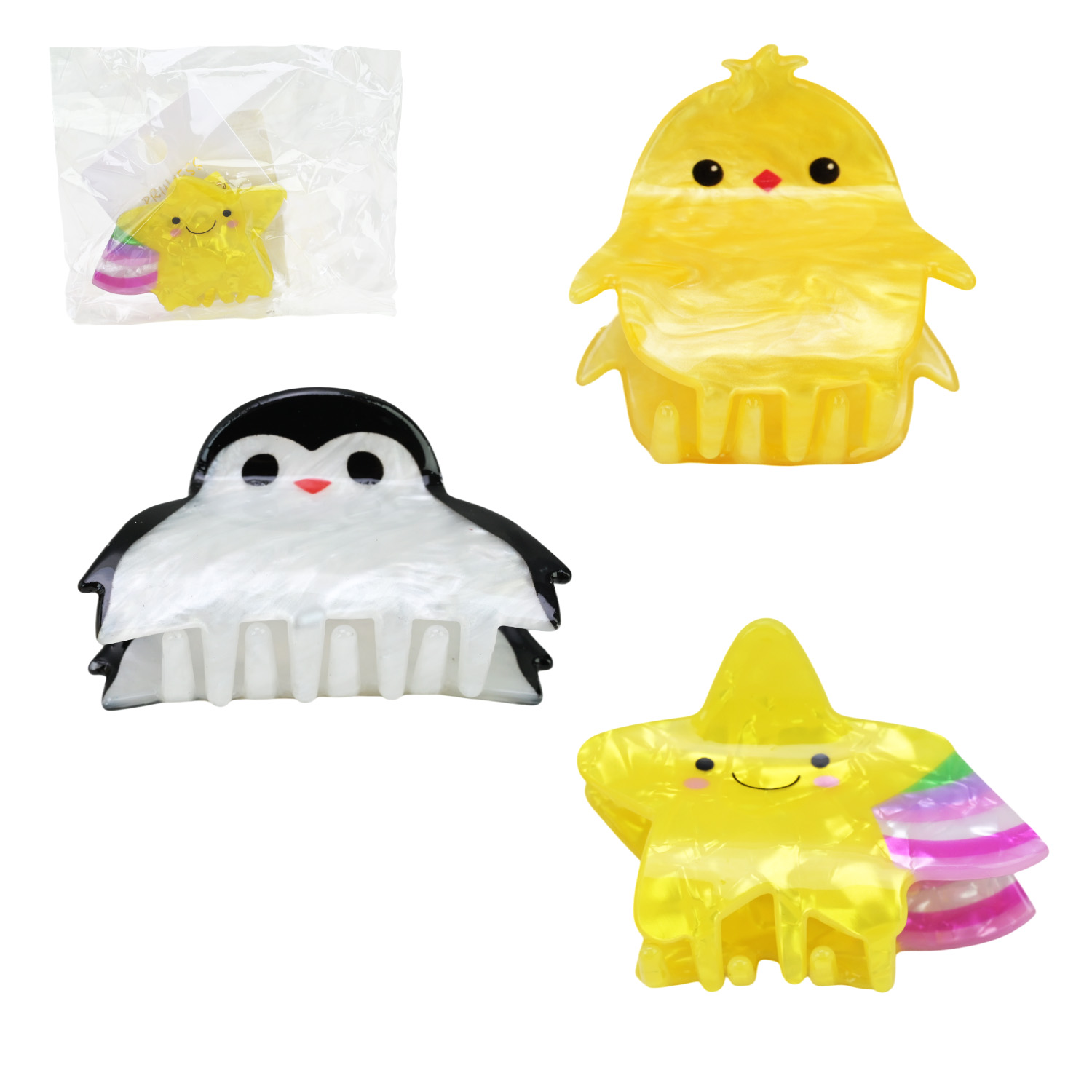 Аксесуари для дівчат арт. Cel241106 (240шт) заколки крабіки, мікс видів пакет 7*5см, у великому пакеті 35*22*4 см