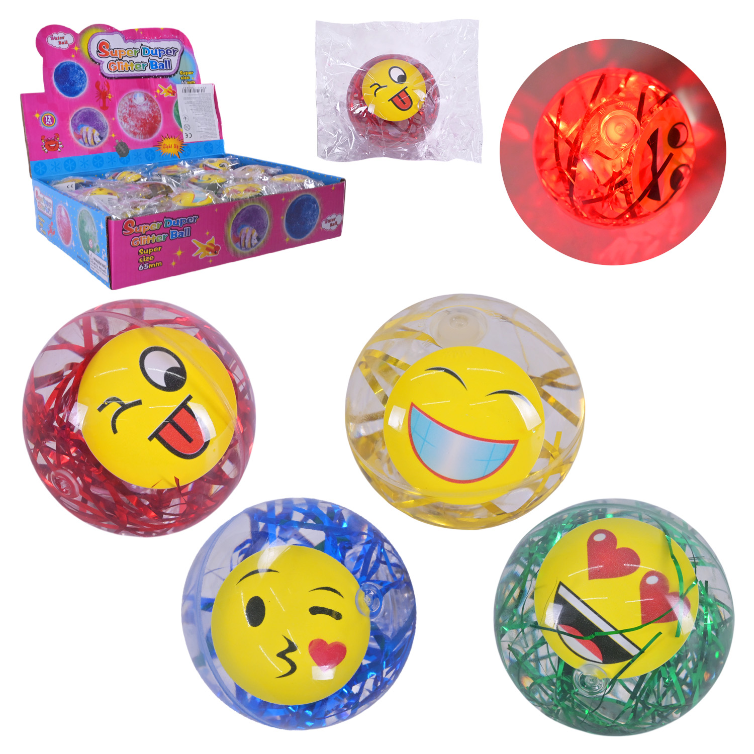 Пострибунчик арт. PR2514 (144шт)  5,5 см з водою, світиться, 12 шт у дісплеї