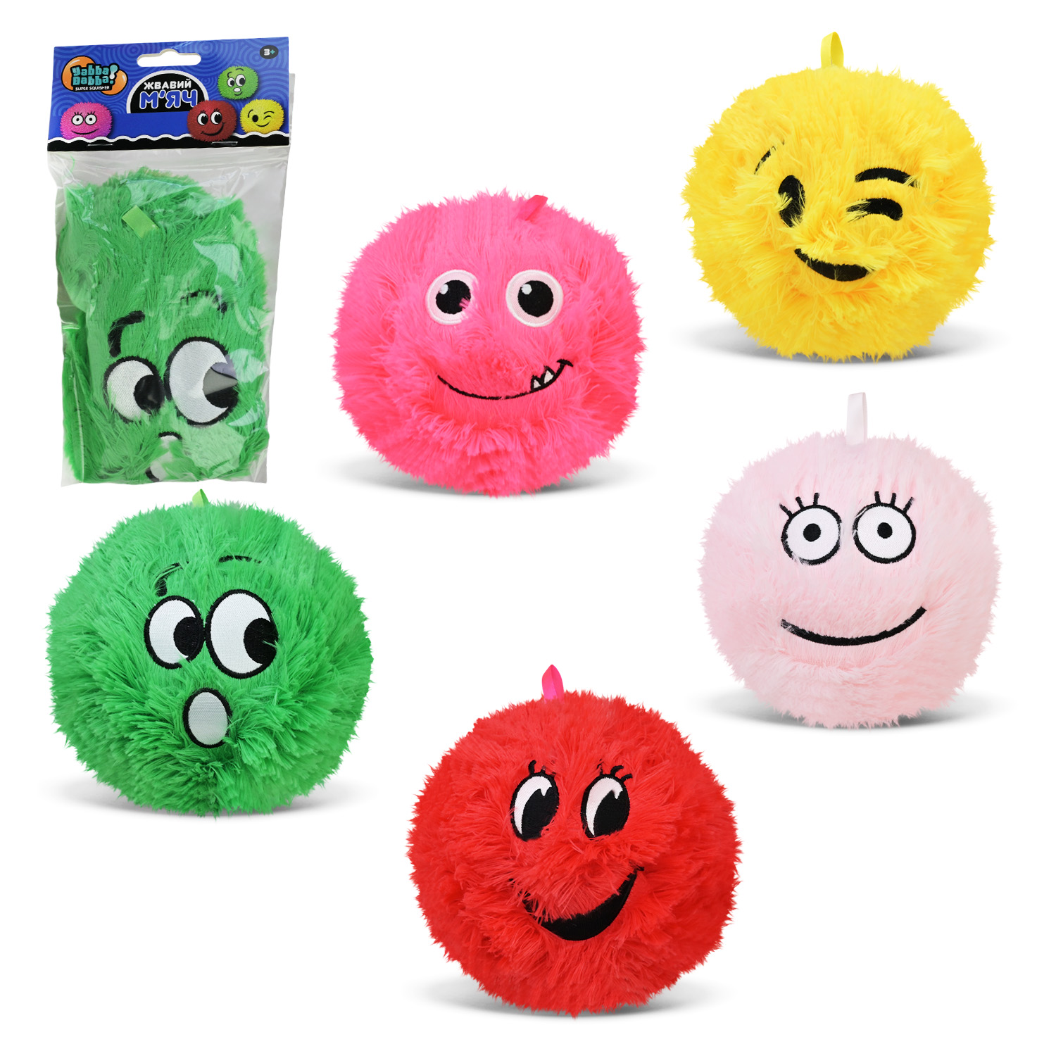 Іграшка м'яка м'яч арт. SB2580 (300шт)  6'' 5 кольорів у пакеті 19*34 см