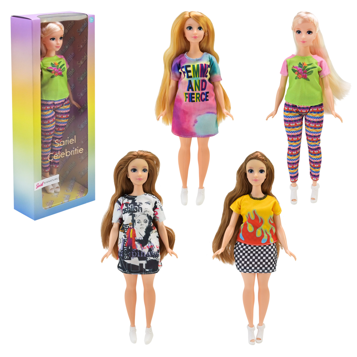 Лялька арт. 91090-G/H (120шт/2) мікс 4 види, корпулентна лялька, короб. 12*6*33см