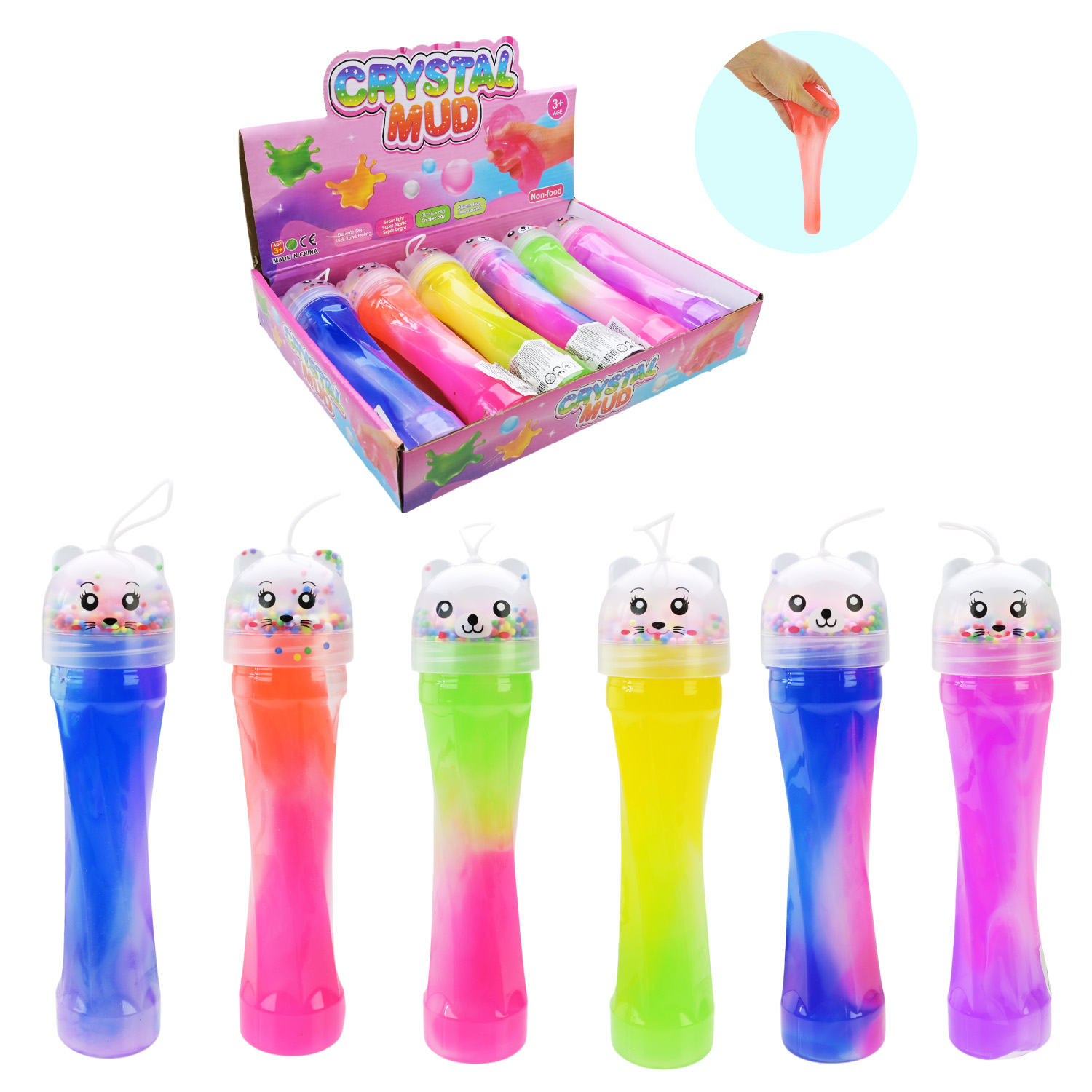 Антистрес слайм арт. C24206 (96шт) 22 см 6 мікс 6шт дисплей бокс 34*24*6 см