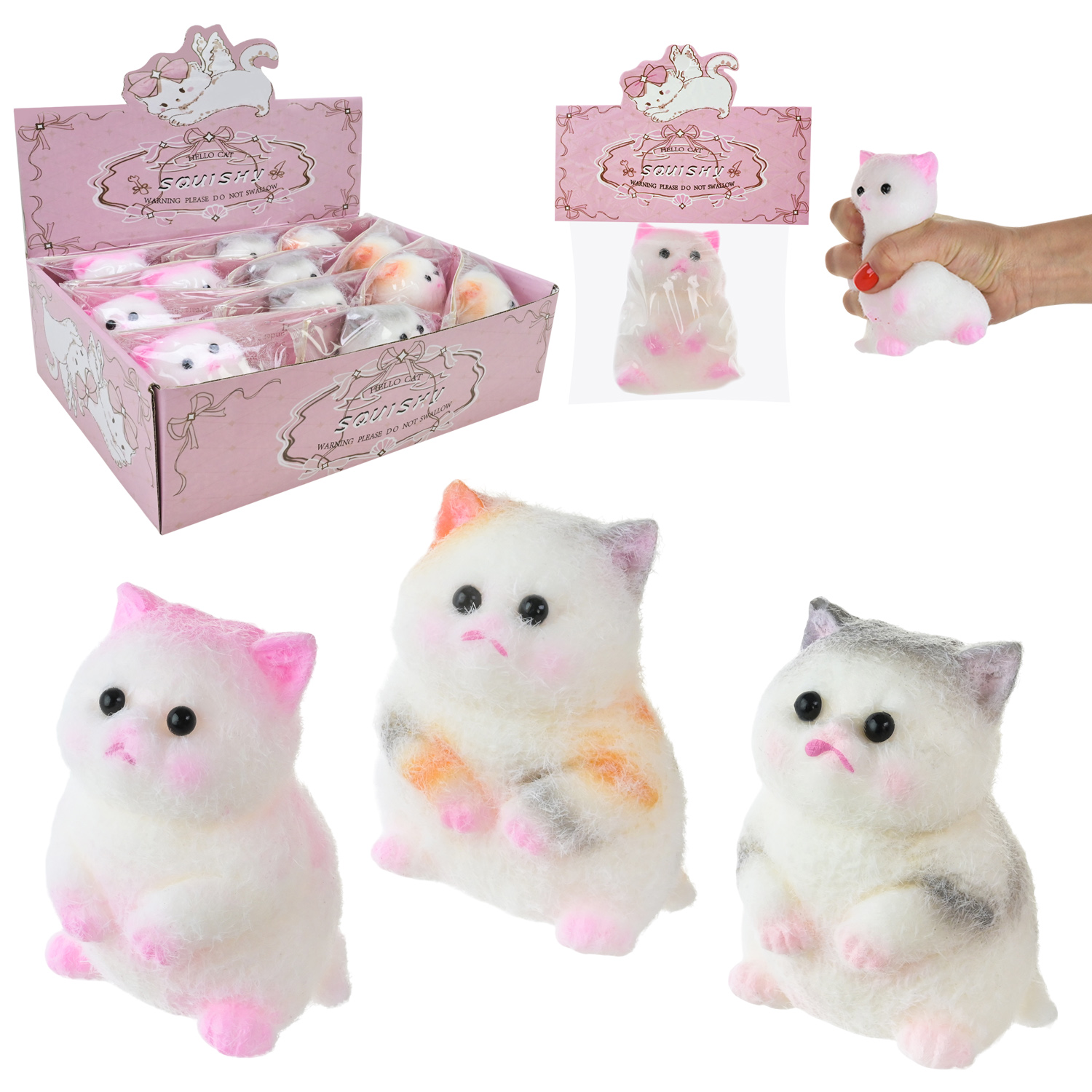 Антистрес арт. C2211 (144шт) Таба котик 4 мікс 12шт дисплей бокс 28,5*20*8,5 см