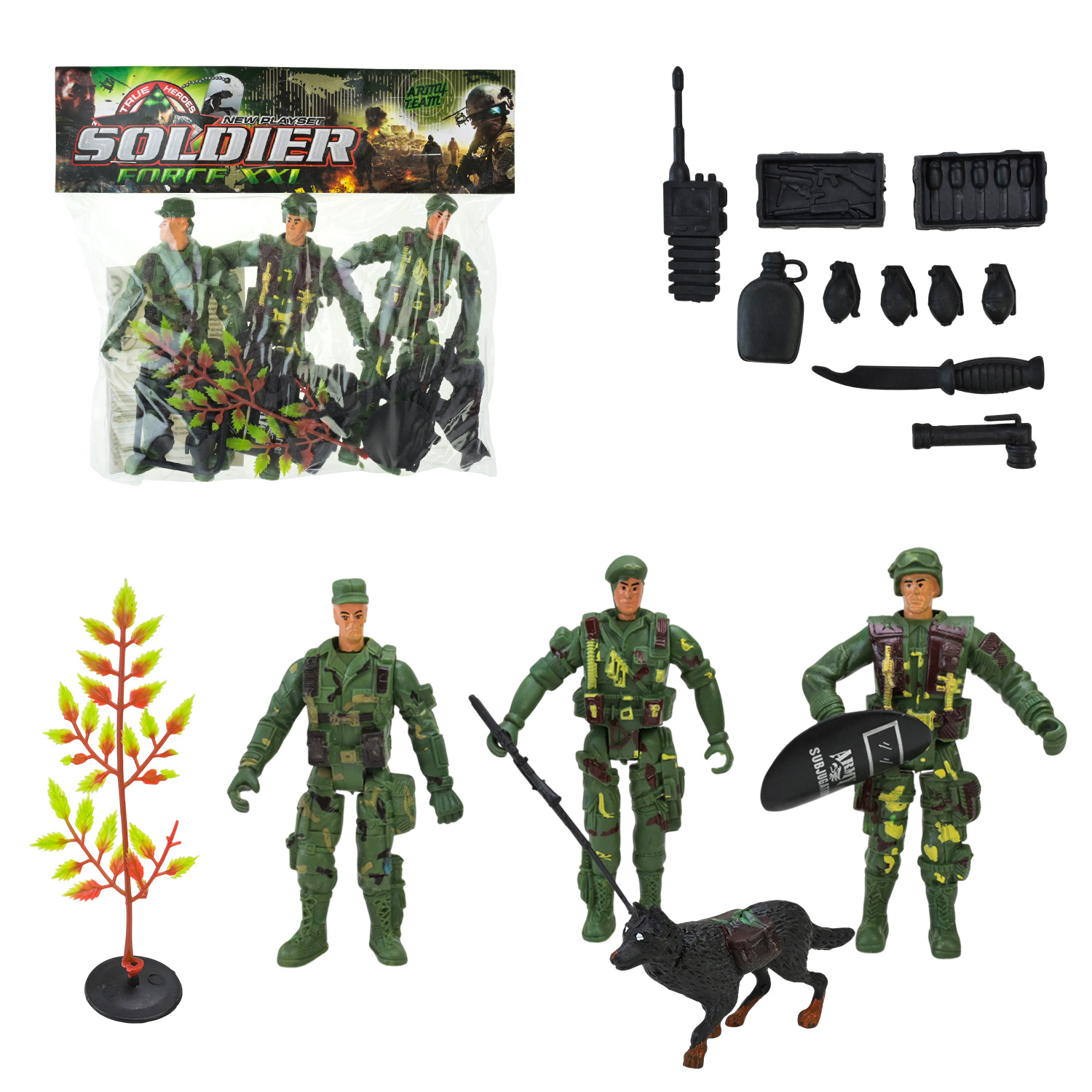 Набір солдатів арт. 588-55 (360шт/2) пакет 19см