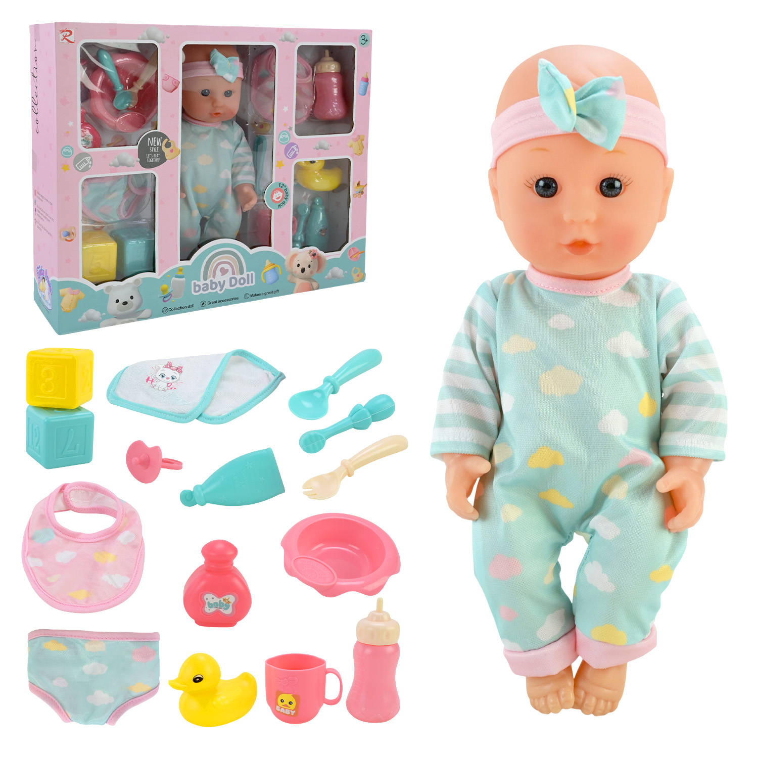 Набір іграшковий арт. 2538 (18шт/2)   пупс, аксес короб.40*10*33см