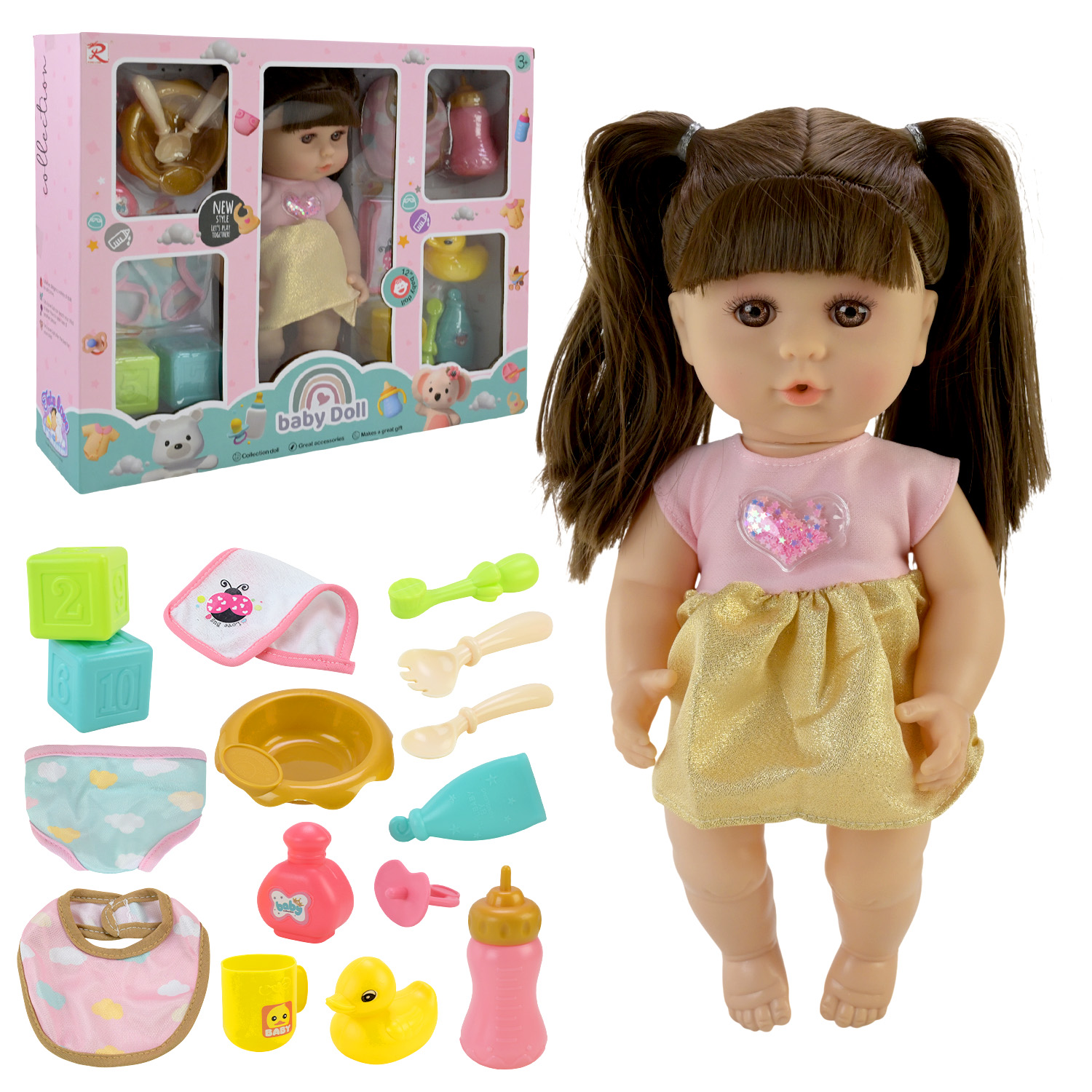 Набір іграшковий арт. 2539 (18шт/2)   пупс, аксес короб.40*10*33см