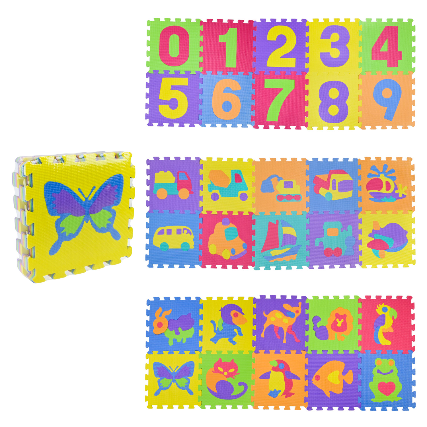 Пазли фомові EVA арт C9808 (12шт) 30*30 см 10 дет в плівці