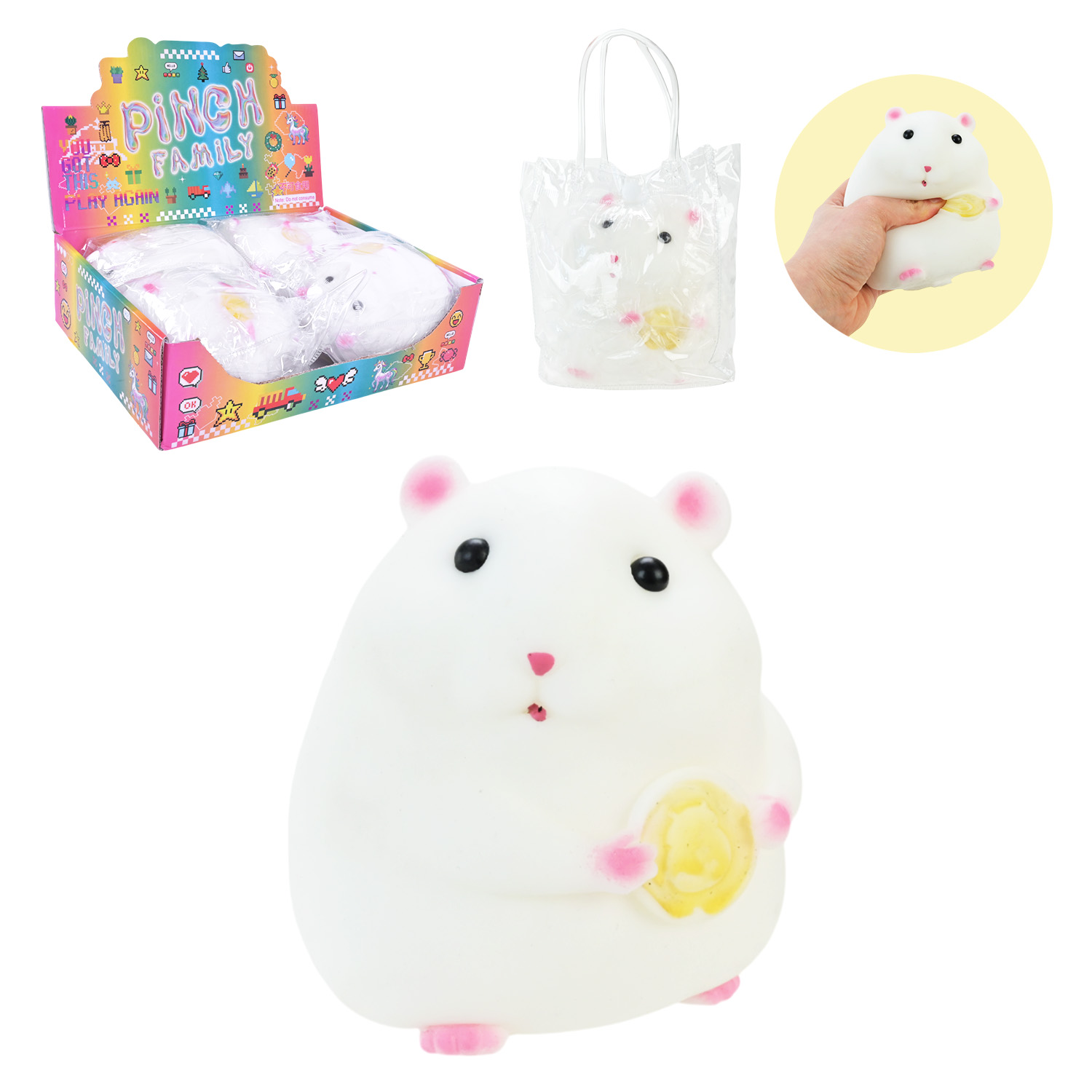 Aнтистрес арт. C2991 (24шт) Таба хом'як 11,5*10см 605г pvc сумка 12*6,5*14 см