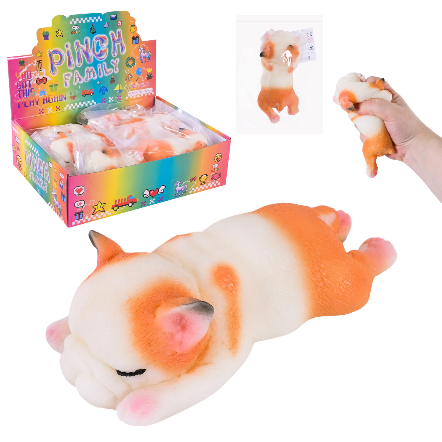 Aнтистрес арт. C2992 (72шт) Таба собачка 4*7*15см 177г  18*14*4 см, дисплей бокс 28*21*8 см