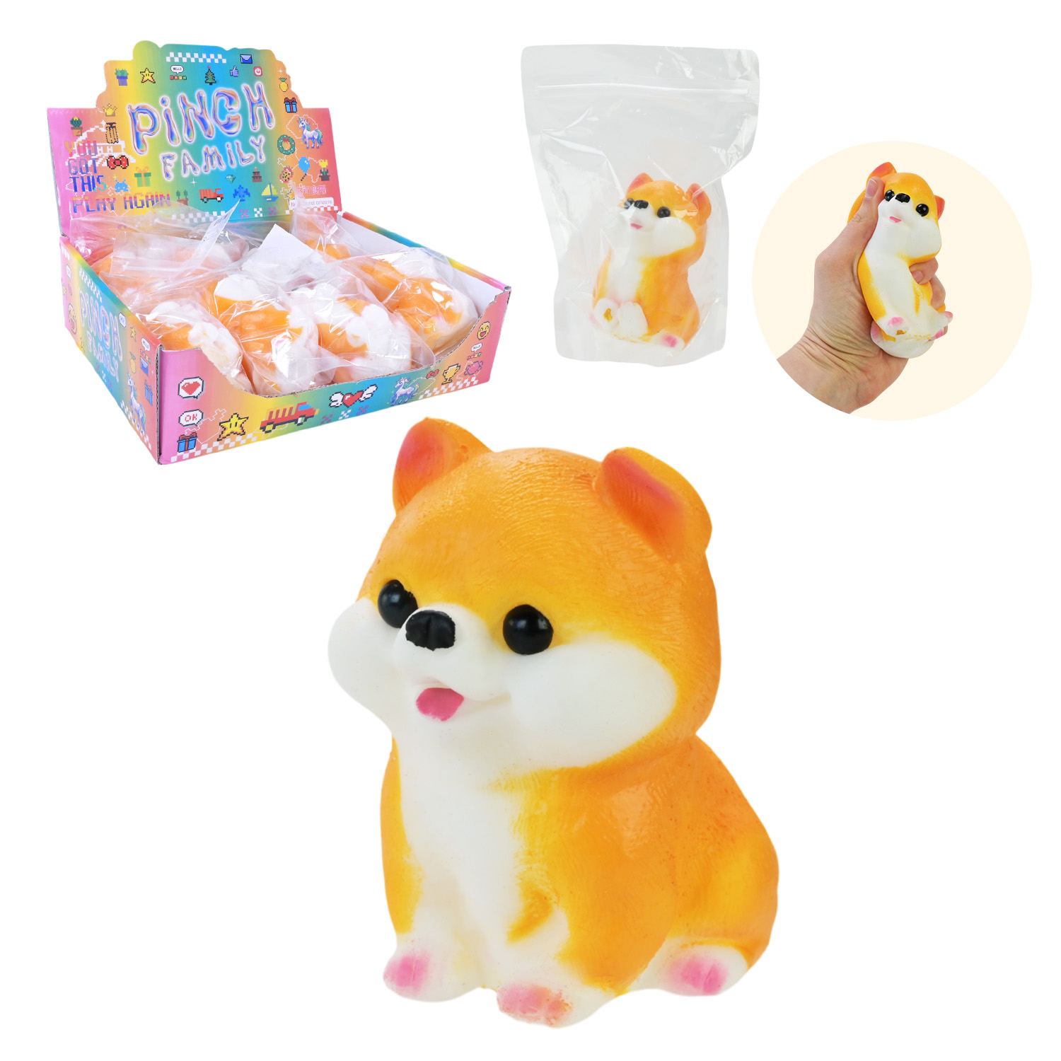 Aнтистрес арт. C2994 (48шт) Таба собачка pvc в сумці 14*6*19 см