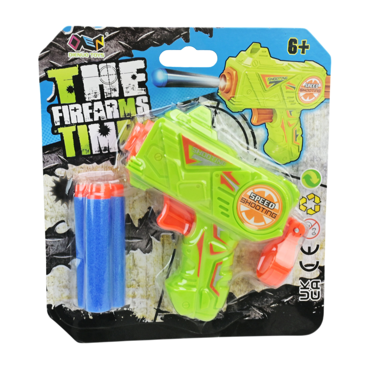 Бластер арт. Z1156-1 (240шт/2) 2кольора, стреляє поролон. кулями, планш. 15,5*3,5*17,1см