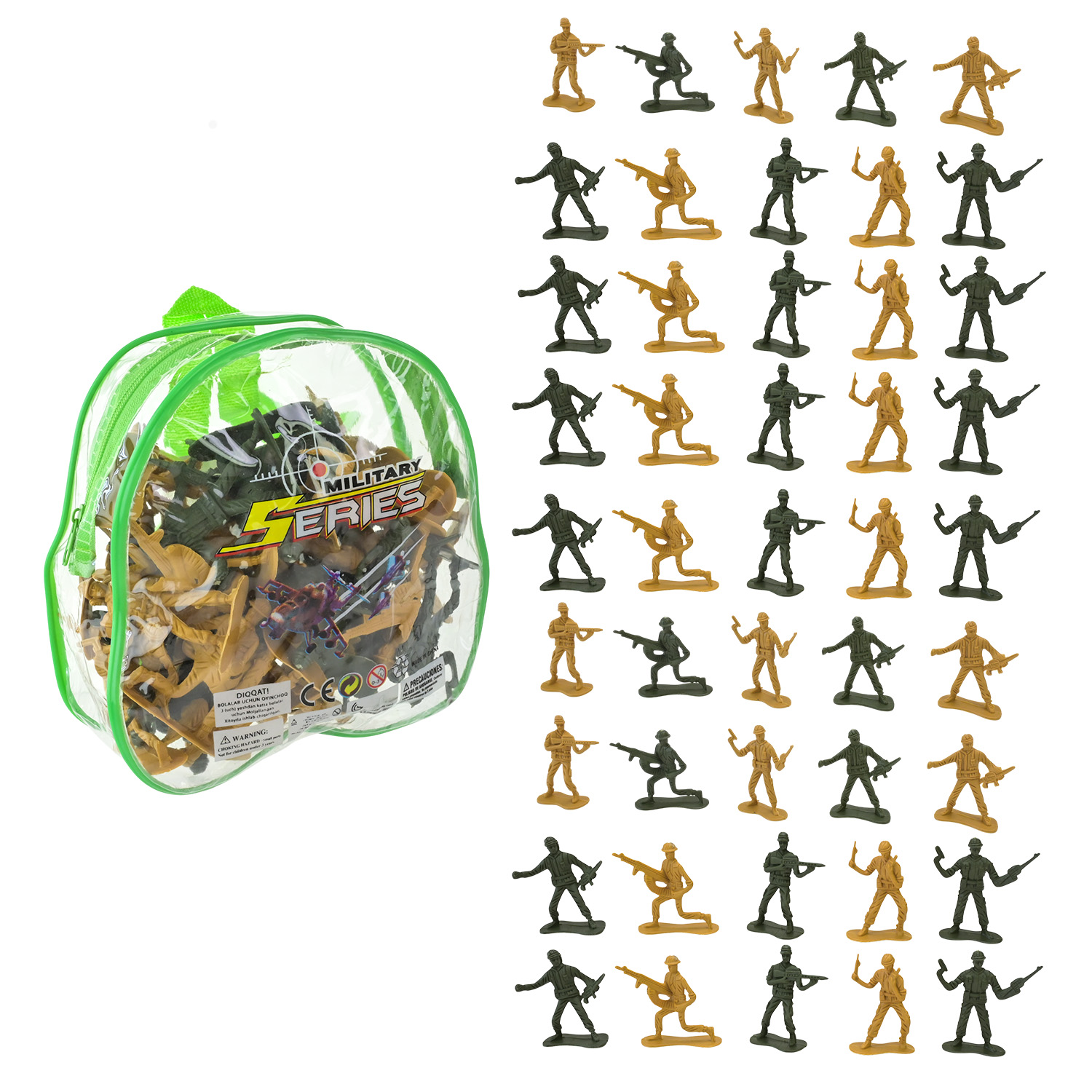 Військовий набір арт. 2004-AB3 (168шт/2) солдатики, рюкзак 16*17*5см