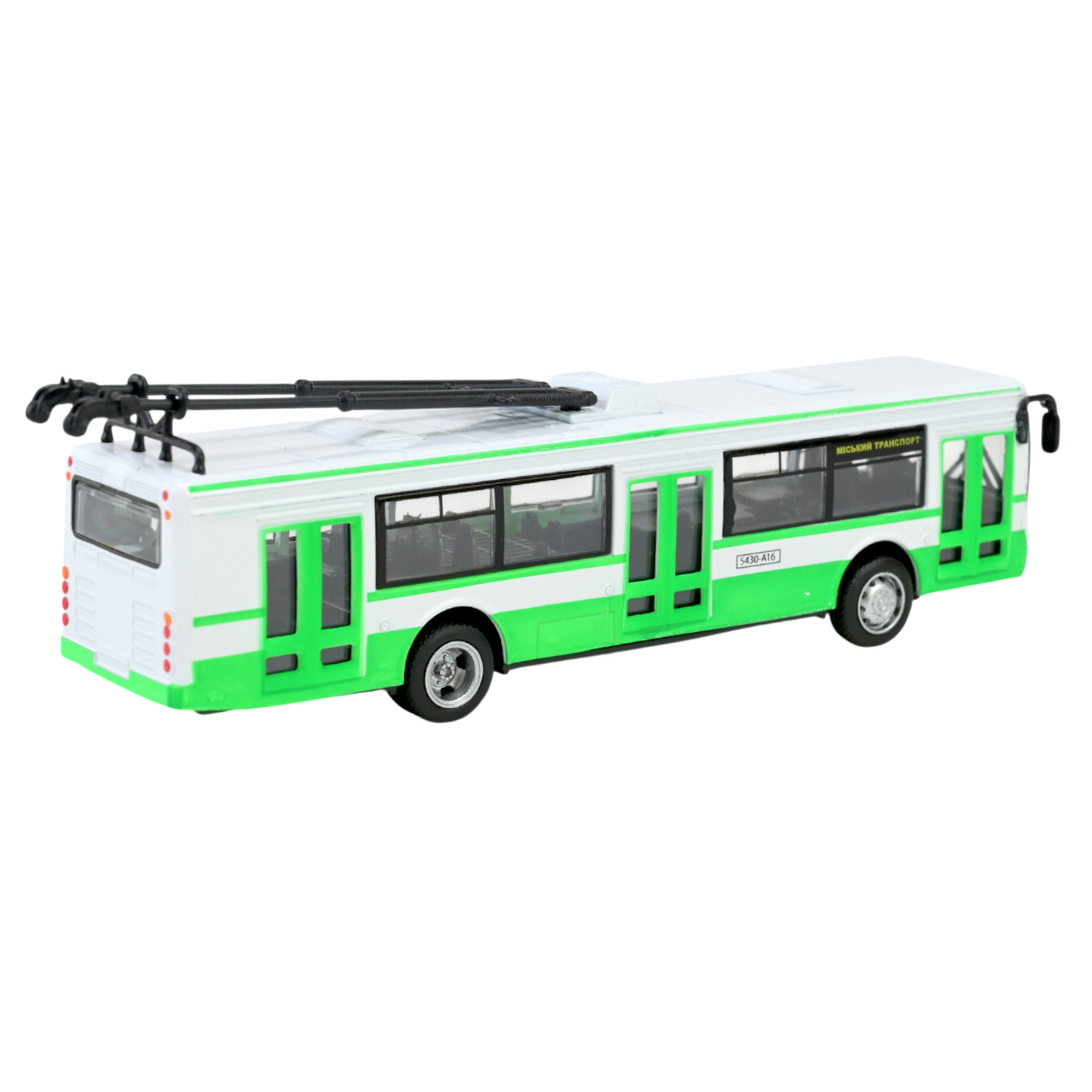 Троллейбус металл 6407ABCD (96шт/4) "АВТОПРОМ",1:72,4 цвета, в кор.20*6*8см