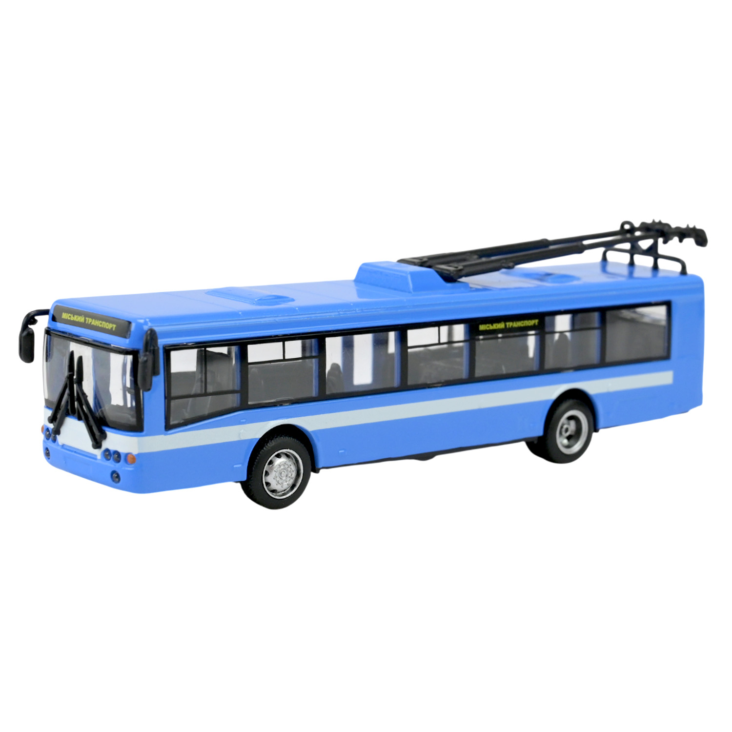 Троллейбус металл 6407ABCD (96шт/4) "АВТОПРОМ",1:72,4 цвета, в кор.20*6*8см