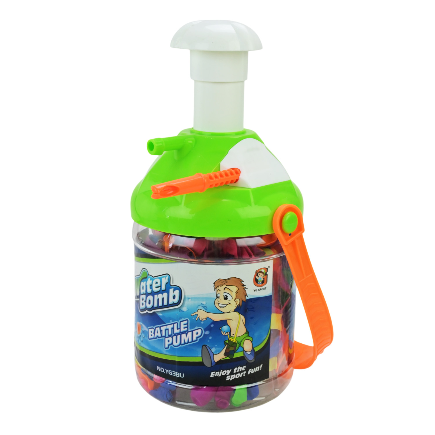 Іграшка водяна бомбочка арт. YG38U (24шт/2) кульки та насос, 4 кольор. у пляшці 15*12*28 см